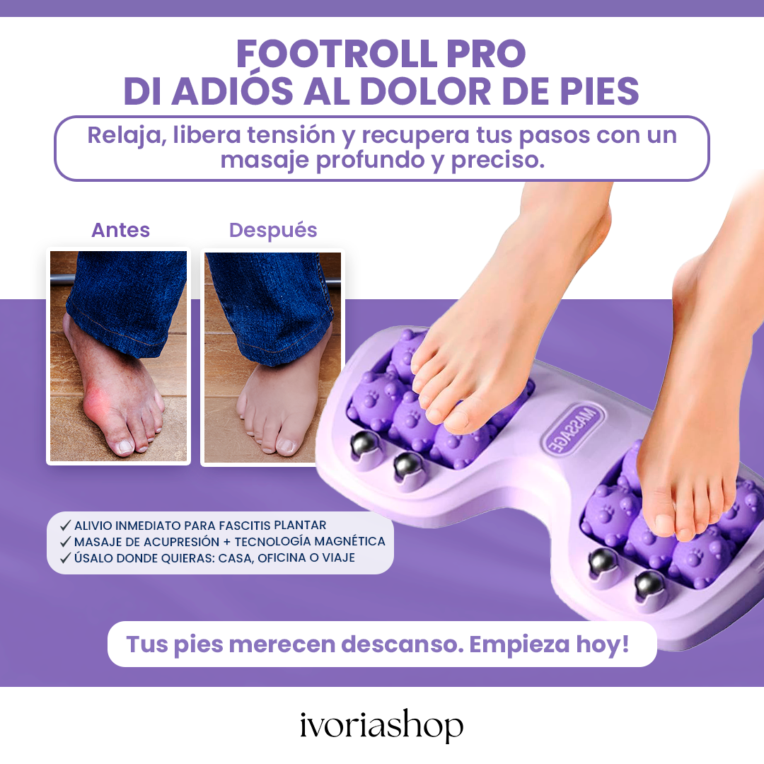 FootRoll Pro™ — Alivio Instantáneo para Pies Cansados, Hinchados o con Fascitis Plantar