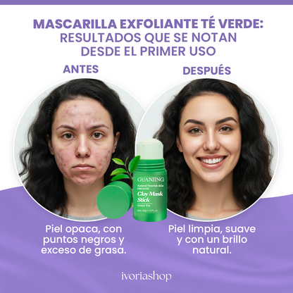 Mascarilla exfoliante te verde - Tu piel limpia, suave y radiante desde el primer uso