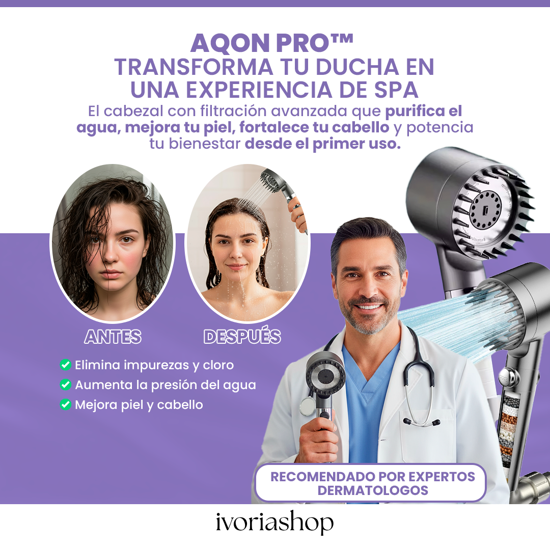 AqonPro™ - La Ducha que Transforma tu Piel y tu Cabello desde el Primer Día
